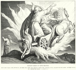 Eliasz zabrany do nieba (rycina) autorstwa Julius (after) Schnorr von Carolsfeld