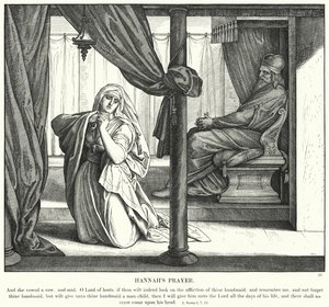 Modlitwa Hannah (grawerunek) autorstwa Julius (after) Schnorr von Carolsfeld