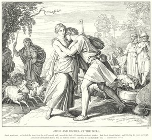 Jakub i Rachela przy studni (rycina) autorstwa Julius (after) Schnorr von Carolsfeld