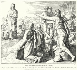 Jan Chrzciciel świadczy o Chrystusie (rycina) autorstwa Julius (after) Schnorr von Carolsfeld