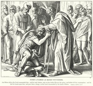 Jozue mianowany następcą Mojżesza (rycina) autorstwa Julius (after) Schnorr von Carolsfeld