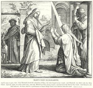 Wizyta Maryi u Elżbiety (grawerowanie) autorstwa Julius (after) Schnorr von Carolsfeld