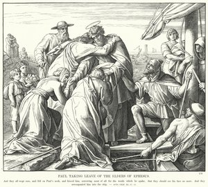 Paweł pożegnalny ze starszymi Efezu (rycina) autorstwa Julius (after) Schnorr von Carolsfeld