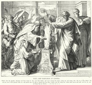 Paweł i Barnaba w Listrze (rycina) autorstwa Julius (after) Schnorr von Carolsfeld