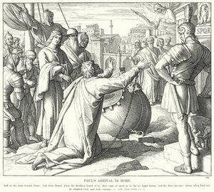 Przybycie Pawła do Rzymu (rycina) autorstwa Julius (after) Schnorr von Carolsfeld