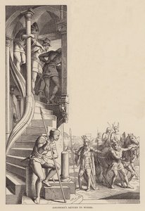 Powrót Zygfryda do Wormacji (rycina) autorstwa Julius (after) Schnorr von Carolsfeld