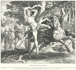 Śmierć Absaloma (rycina) autorstwa Julius (after) Schnorr von Carolsfeld