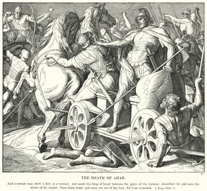 Śmierć Achaba (rycina) autorstwa Julius (after) Schnorr von Carolsfeld