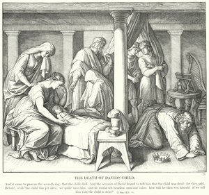 Śmierć dziecka Dawida (rycina) autorstwa Julius (after) Schnorr von Carolsfeld