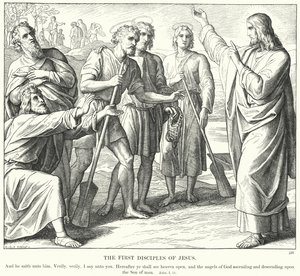 Pierwsi uczniowie Jezusa (rycina) autorstwa Julius (after) Schnorr von Carolsfeld