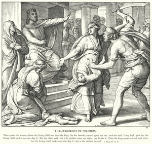 Wyrok Salomona (rycina) autorstwa Julius (after) Schnorr von Carolsfeld