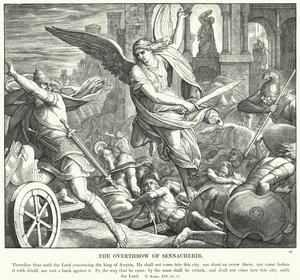 Obalenie Sennacheryba (rycina) autorstwa Julius (after) Schnorr von Carolsfeld