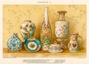 Porcelana europejska autorstwa Juliusa Biena, ok. 1880 (litografia kolorowa)