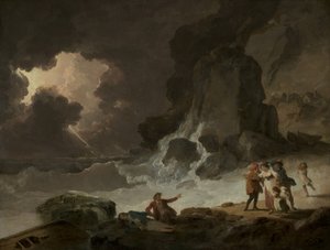Burza za wyspą Wight, lata 1790 autorstwa Julius Caesar Ibbetson