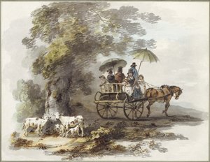 W parku Lorda Powisa w Walcot (akwarela i tusz na papierze) autorstwa Julius Caesar Ibbetson