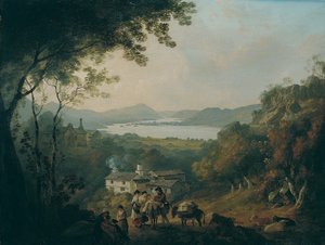 Windermere z Troutbeck autorstwa Julius Caesar Ibbetson