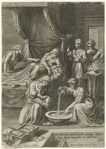 Narodziny Marii Panny autorstwa Julius Goltzius