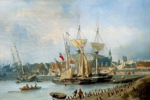 Wejście do portu Dieppe Malarstwo Julesa Hintza (1805-1862) autorstwa Julius Hintz