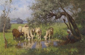 Pasterka odpoczywa autorstwa Julius Hugo Bergmann