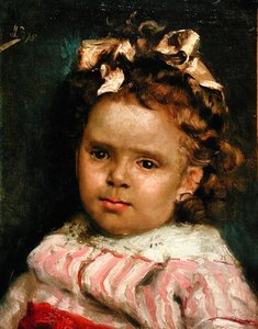 Mała dziewczynka Metisse (olej na płótnie) autorstwa Julius Leblanc Stewart
