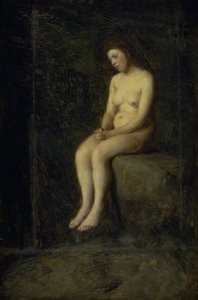 Nimfa. Siedząca modelka