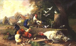 Drób przez pompę autorstwa Julius Scheuerrer