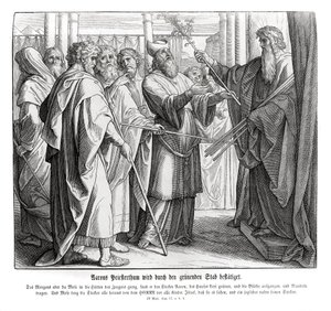 Potwierdzenie kapłaństwa Aarona, Liczby autorstwa Julius Schnorr von Carolsfeld