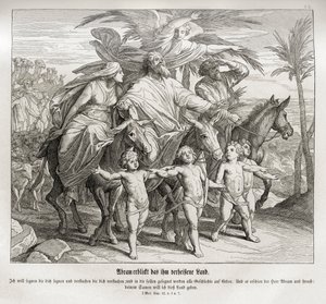 Abraham widzi obiecaną mu ziemię, Genesis autorstwa Julius Schnorr von Carolsfeld