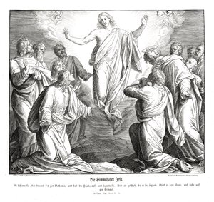 Wniebowstąpienie Chrystusa, Ewangelia Łukasza autorstwa Julius Schnorr von Carolsfeld
