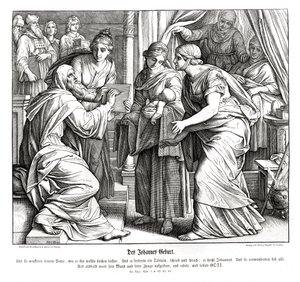 Narodziny Jana, Ewangelia Łukasza autorstwa Julius Schnorr von Carolsfeld