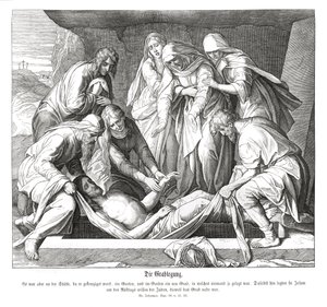 Pogrzeb Jezusa, Ewangelia Jana autorstwa Julius Schnorr von Carolsfeld