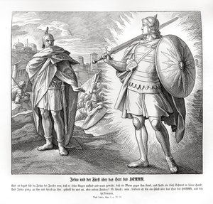 Kapitan wojska Pana poza Jerycho, Joshua autorstwa Julius Schnorr von Carolsfeld