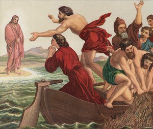 Chrystus ukazujący się nad Jeziorem Tyberiadzkim autorstwa Julius Schnorr von Carolsfeld