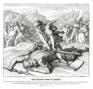 Dawid pokonuje Goliata autorstwa Julius Schnorr von Carolsfeld
