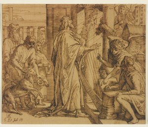 Dawid psalmista - Adoracja autorstwa Julius Schnorr von Carolsfeld