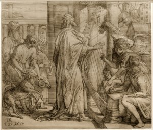 Dawid Psalmista - Uwielbienie autorstwa Julius Schnorr von Carolsfeld