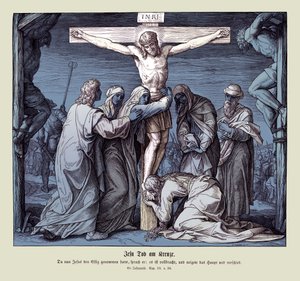 Śmierć Jezusa na krzyżu, Ewangelia Jana autorstwa Julius Schnorr von Carolsfeld