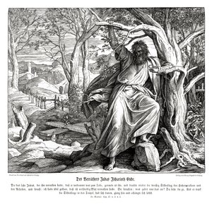 Śmierć Judasza Iskarioty, Ewangelia Mateusza autorstwa Julius Schnorr von Carolsfeld