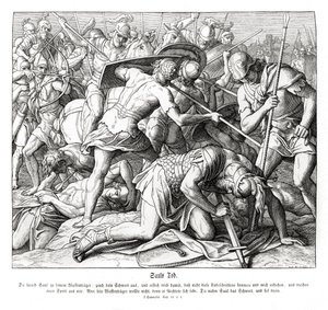 Śmierć Saula autorstwa Julius Schnorr von Carolsfeld