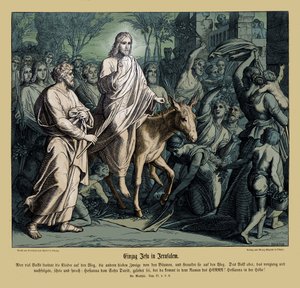 Wejście Jezusa do Jerozolimy, Ewangelia Mateusza autorstwa Julius Schnorr von Carolsfeld