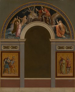 Projekt ściany naprzeciw wejścia do pierwszej sali Nibelungów w królewskim budynku Rezydencji w Monachium autorstwa Julius Schnorr von Carolsfeld