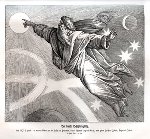 Czwarty dzień stworzenia, Genesis autorstwa Julius Schnorr von Carolsfeld