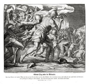 Zwycięstwo Gedeona nad Midianitami, sędziowie autorstwa Julius Schnorr von Carolsfeld