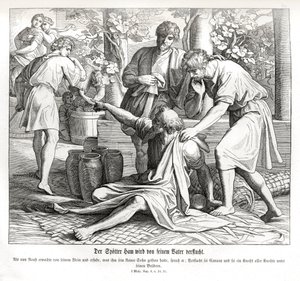 Ham widzi nagość swojego ojca, Genesis autorstwa Julius Schnorr von Carolsfeld
