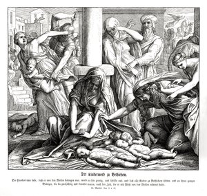 Herod zabija dzieci, Ewangelia Mateusza autorstwa Julius Schnorr von Carolsfeld