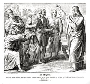Jezus i Nataniel, Ewangelia Jana autorstwa Julius Schnorr von Carolsfeld