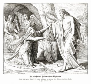Jezus ukazuje się Marii Magdalenie, Ewangelia Jana autorstwa Julius Schnorr von Carolsfeld