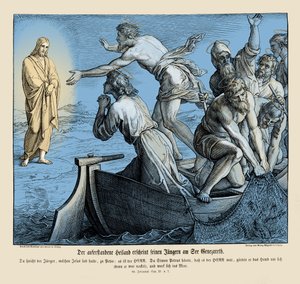 Jezus ukazuje się swoim uczniom, Ewangelia Jana autorstwa Julius Schnorr von Carolsfeld