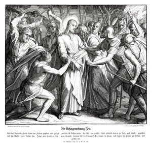 Zdrada Jezusa, Ewangelia Mateusza autorstwa Julius Schnorr von Carolsfeld