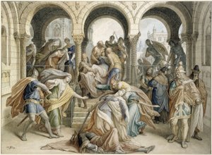 Śmierć Krymhildy autorstwa Julius Schnorr von Carolsfeld